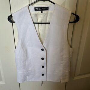 Zara White Vest
